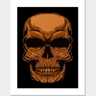 Gold Head Skull Posters and Art